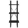 vidaXL Book Cabinet Black Solid Pine Wood 3-Tier Book Cabinet