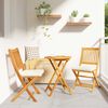 vidaXL Folding Chair 2 pcs White 49 x 57.5 x 92cm Solid Acacia wood