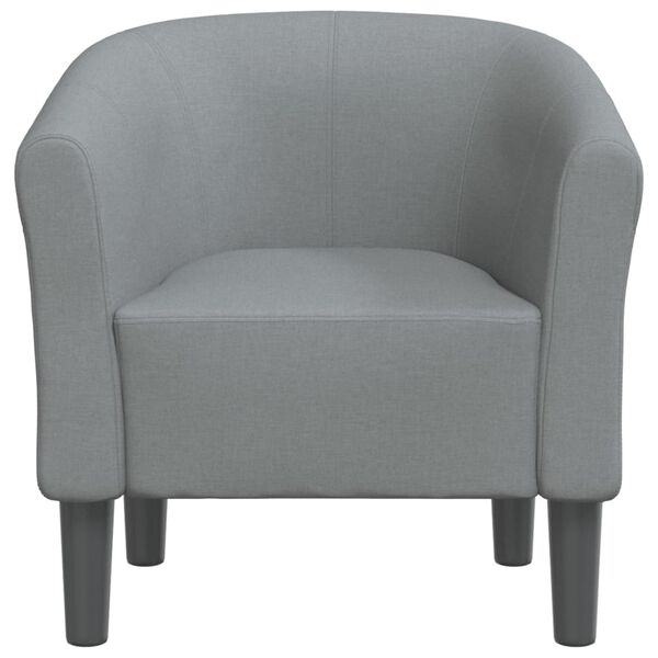 vidaXL Tub Chair Light Grey Polyester, Pinewood, Plywood Single Durable
