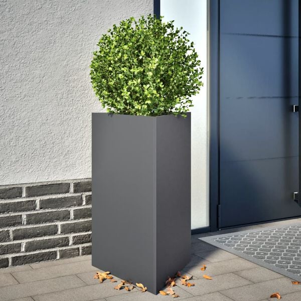 vidaXL Garden Planter Anthracite Steel Medium Planters Garden Planter