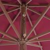 vidaXL Garden Parasol Burgundy Polyester, Laminated bamboo, Hardwood Large