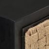 vidaXL Bedside Cabinet Black, Natural Solid Mango Wood, Iron, Jute