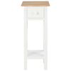 vidaXL Telephone Table White, Brown MDF, Pinewood 10.6x10.6x25.8 in