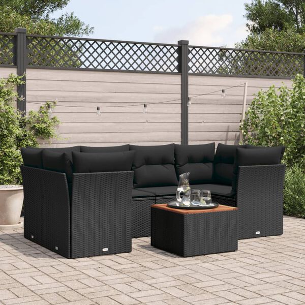 vidaXL Garden Sofa Set Black
