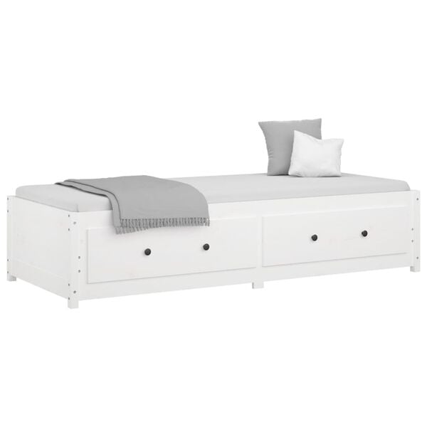 vidaXL Day Bed White Solid pine wood and plywood Twin