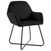 vidaXL Dining Chair Set of 2 Black Velvet, Powder-Coated Steel Standard