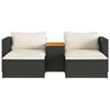 vidaXL Garden Sofa Set Black, Cream White
