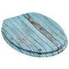 vidaXL WC Toilet Seat with Soft Close Lid MDF Old Wood Design