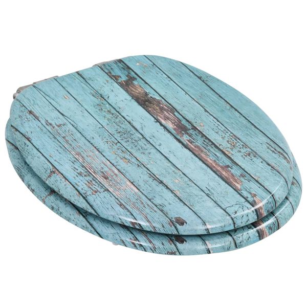 vidaXL WC Toilet Seat with Soft Close Lid MDF Old Wood Design