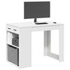 vidaXL Desk White Engineered wood Medium Desk Rectangular