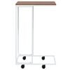 vidaXL Side Table White and Brown Engineered wood, iron Small Portable