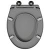 vidaXL Toilet Seat Grey 17.64 x 14.69 x 1.65 in Duroplast