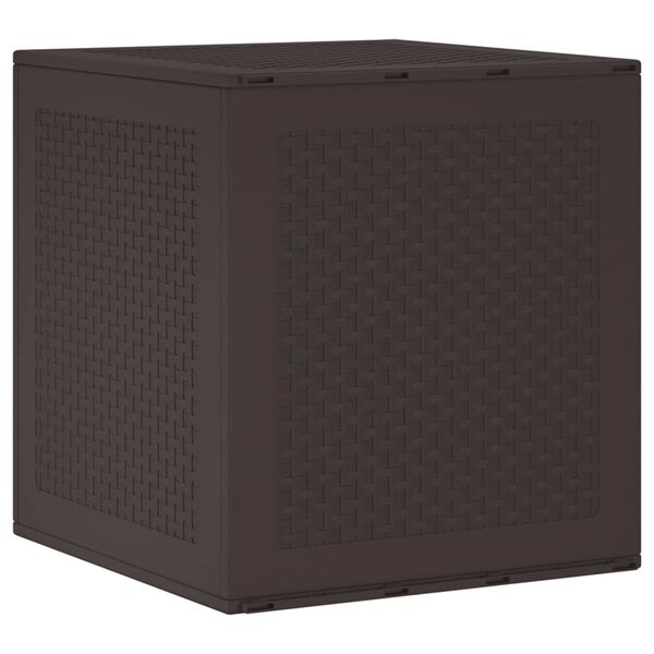 vidaXL Garden Storage Box Brown 55 x 53 x 57 cm Polypropylene
