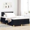 vidaXL LED Box Spring Bed with Mattress Black 47.24 x 78.74 in Fabric