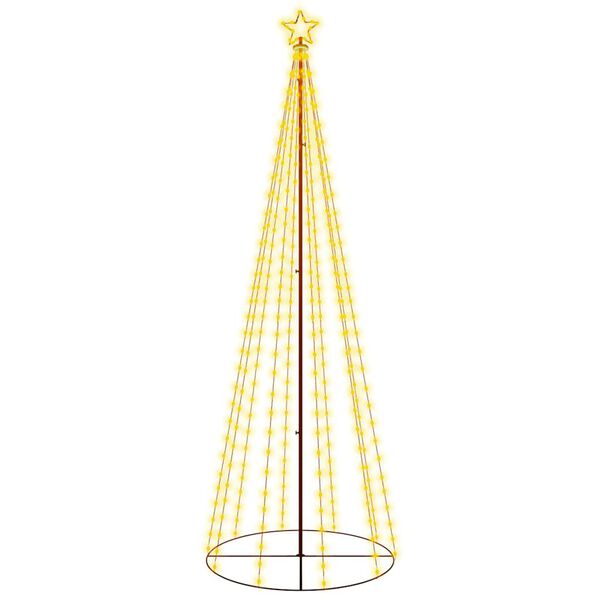 vidaXL Christmas Cone Tree Warm White Powder-coated steel, copper, PVC