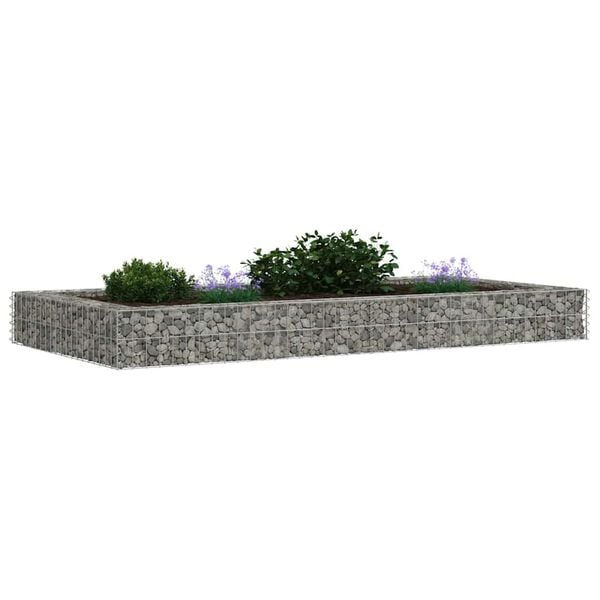 vidaXL Gabion Raised Bed Silver Galvanized steel Large Heavy Duty