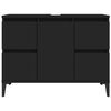 vidaXL Sink Cabinet Black Engineered wood Standard Sink Cabinet
