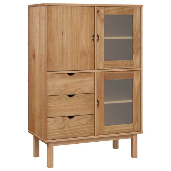 vidaXL Highboard Natural pine Solid pinewood, engineered wood