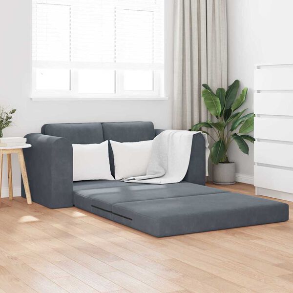 vidaXL Sofa Bed Dark Grey 58.27 x 27.95 x 32.68 in Velvet
