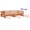 vidaXL Daybed With Trundles Wax Brown Solid Pine Wood Twin