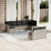 vidaXL 9 Piece Patio Sofa Set with Cushions Light Gray Poly Rattan