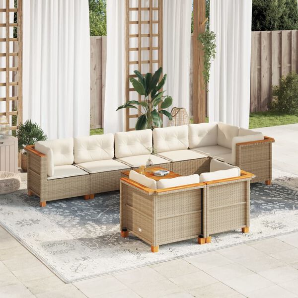 vidaXL Garden Sofa Set Beige