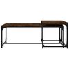 vidaXL Coffee Table Smoked Oak Engineered Wood, Steel Set of Two