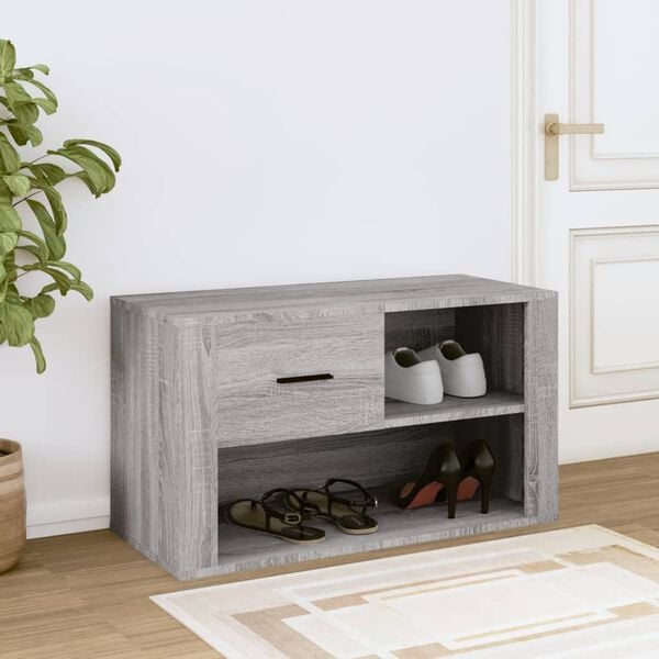 vidaXL Shoe Cabinet Gray Sonoma Engineered wood Medium Shoe Cabinet