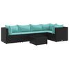 vidaXL Patio Lounge Set Black, Water blue