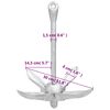 vidaXL Folding Anchor Silver 3.3 lb Malleable Iron