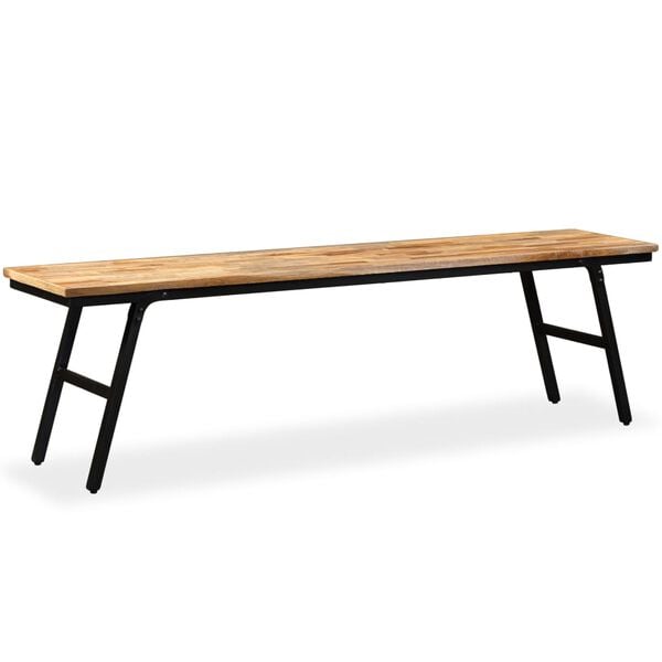 vidaXL Bench Teak Reclaimed Teak and Steel 63.0 x 13.8 x 17.7 in