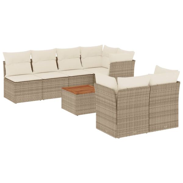 vidaXL Garden Sofa Set Beige, Cream White