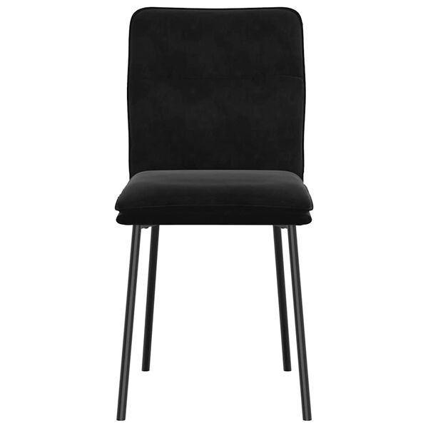 vidaXL Dining Chair Set of 6 Black Velvet, plywood, metal Standard