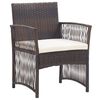 vidaXL Garden Armchair Set of 2 Brown Powder-coated steel Medium