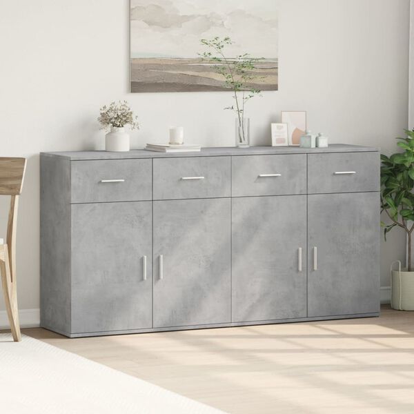 vidaXL Sideboards 2 pcs Concrete Gray 31.1"x15"x31.5" Engineered Wood