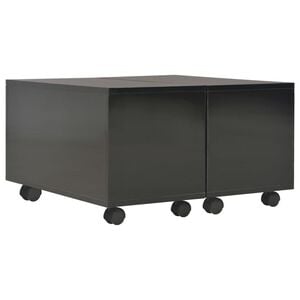 vidaXL Coffee Table High Gloss Black Engineered wood Medium Extendable