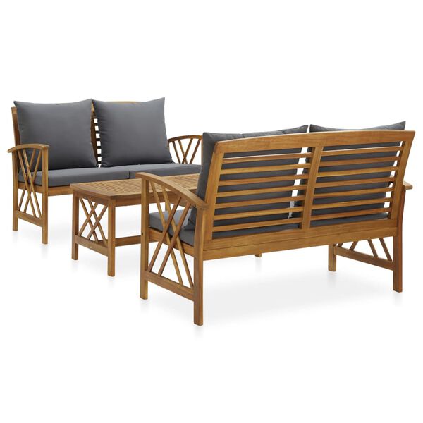 vidaXL Garden Lounge Set Natural wood Solid Acacia wood Large Seats Many