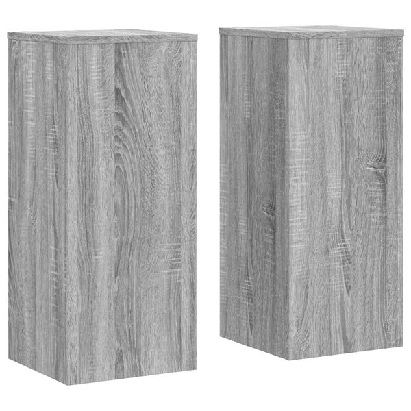 vidaXL Plant Stand Set of 2 Grey Sonoma Engineered wood