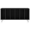 vidaXL Record Cabinet Black Engineered wood, Iron Medium Modern