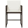 vidaXL Garden Chair Set of 4 Brown PE rattan, powder-coated steel