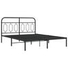 vidaXL Bed Frame Black Steel Double Bed Frame Rectangular Modern
