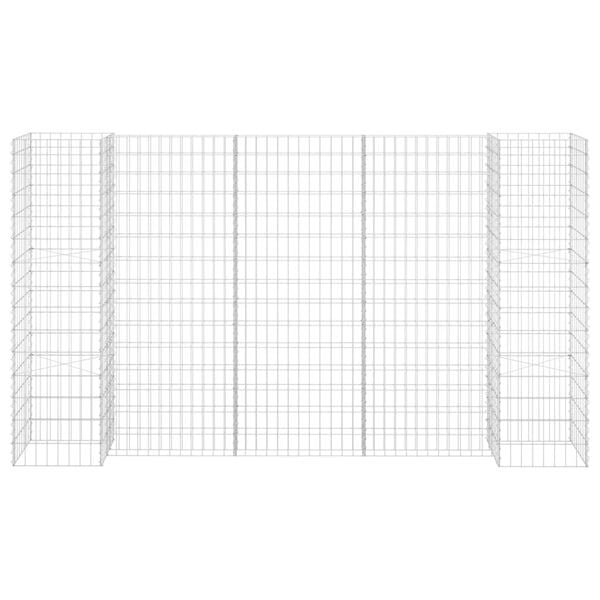 vidaXL Gabion Planter Silver Steel wire Large Decorative Inlays