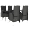 vidaXL Garden Dining Set Black