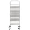 vidaXL Kitchen Trolley for 16 Trays 15.0x21.7x64.2" Stainless Steel