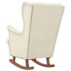 vidaXL Rocking Chair Wingback Cream Velvet and Solid Wood