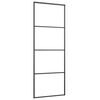 vidaXL Sliding Door Aluminum and ESG Glass 29.9"x80.7" Black