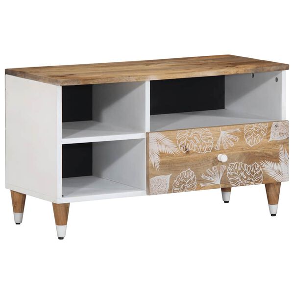 vidaXL TV Cabinet Mango natural with white