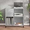 vidaXL Record Cabinet Concrete Grey Engineered Wood, Metal Medium