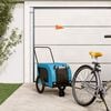 vidaXL Pet Bike Trailer Blue and Black Oxford fabric, iron, PVC