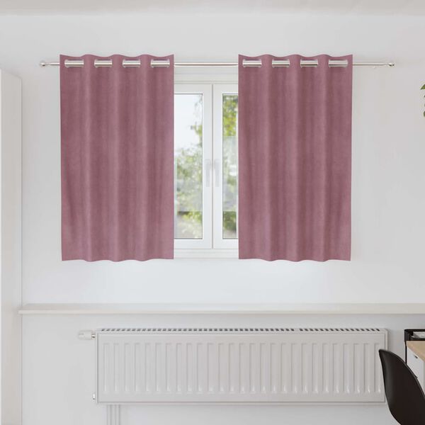 vidaXL Curtains with Curtains 2 pcs Dark pink 55.12 x 55.12 in Velvet